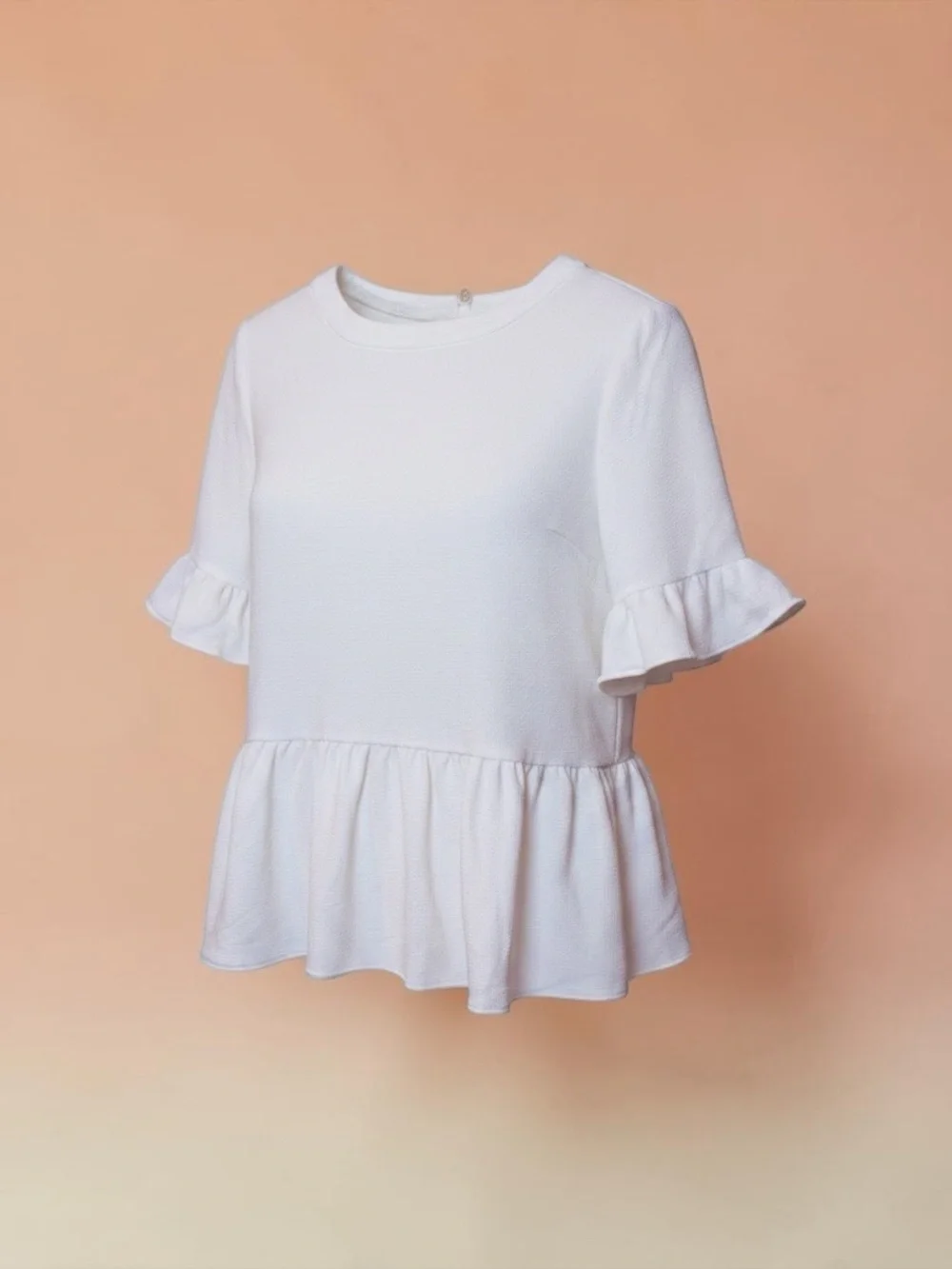 kate spade White Ruffle Peplum Top